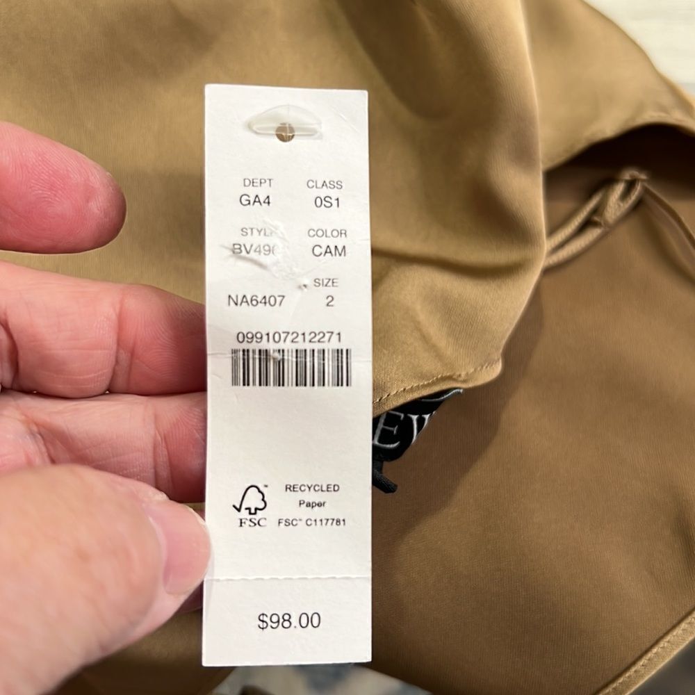 J. Crew Gwyneth slip dress in luster charmeuse camel NWT - Picture 7 of 10